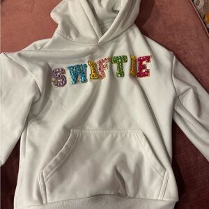 Swiftie White Hoodie with Colorful Lettering